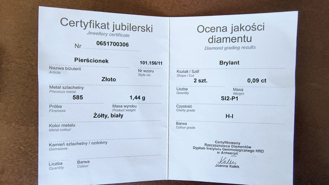 APART Złoty pierścionek 585 z brylantami