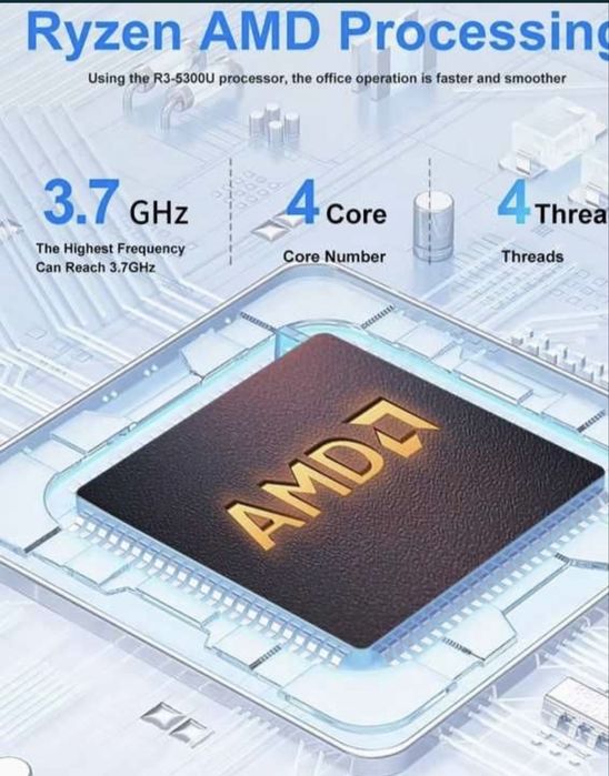Мини ПК GenMachine REN4000 AMD Ryzen 3 4300U (8/128Gb,WiFi6,BT5.2)