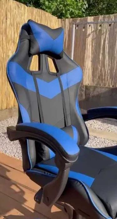 Кресло компьютерное офисное игровое геймерское с подставкой для ног