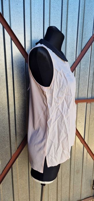 Stradivarius elegancka bluzka bez rękawów pudrowy róż M