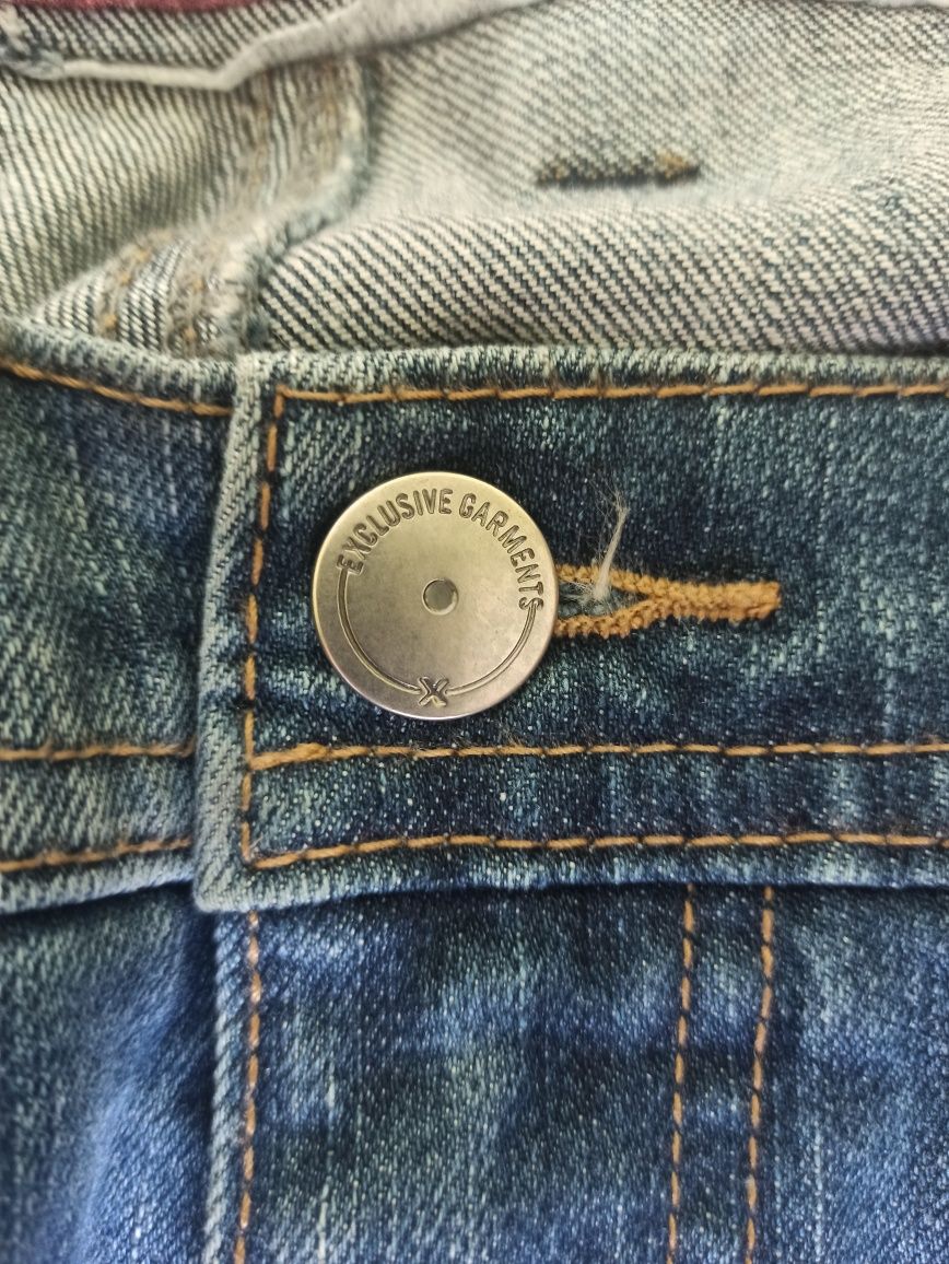 Spodnie jeansy męskie niebieskie duże 6XL pas 139 cm Canda nowe bez me