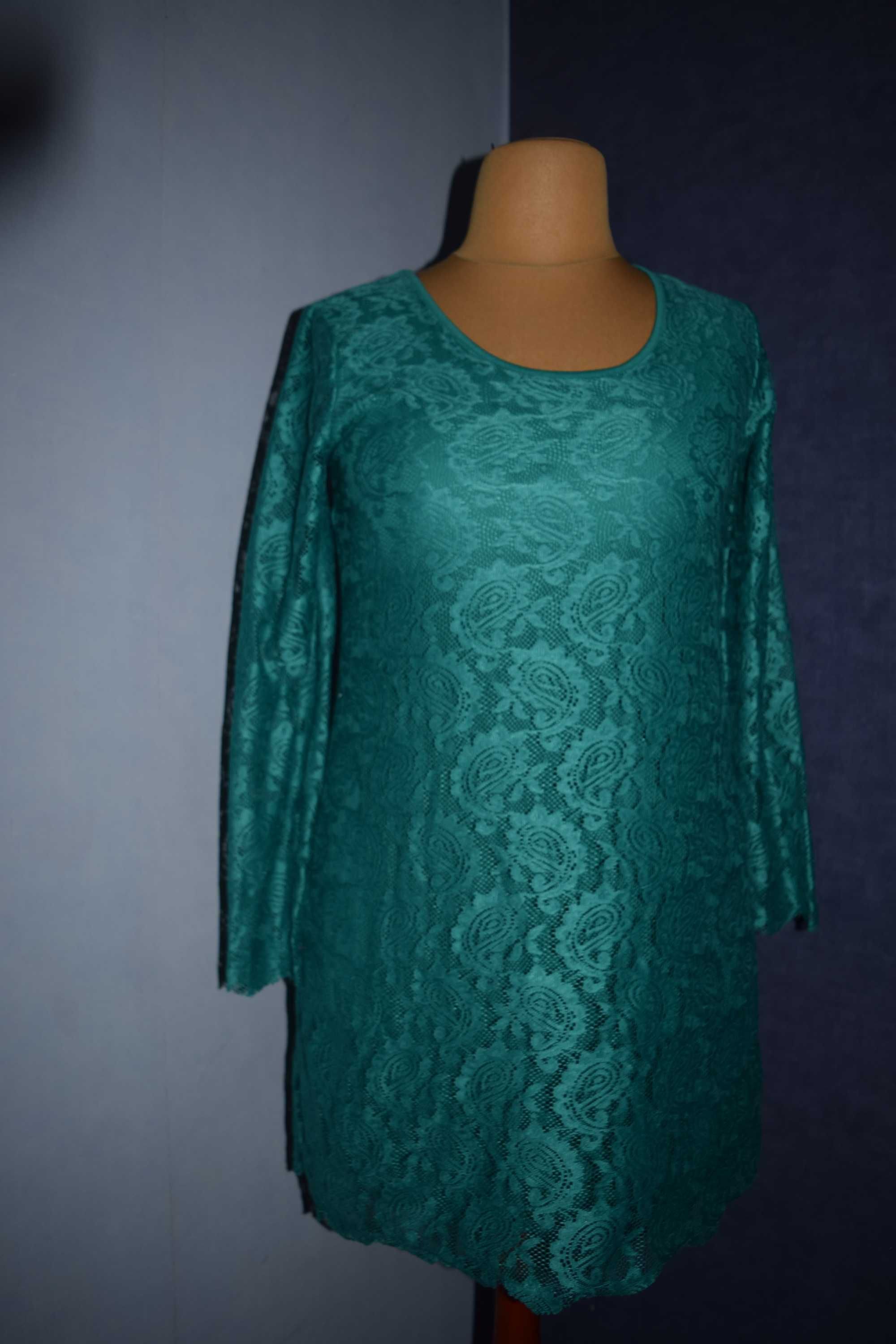 Bodyfilrt Piękna sukienka koronkowa zielona_42