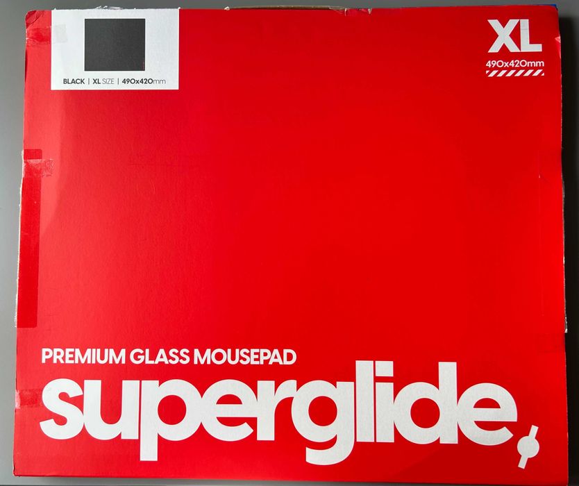 Superglide Premiulm Glass Mousepad - XL (490 x 420mm) BLACK