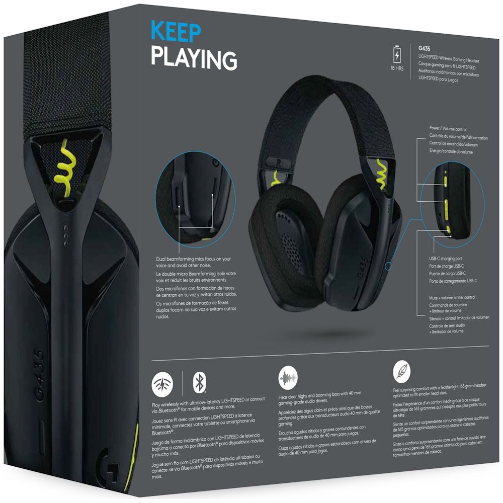 Logitech G435 Lightspeed Wireless – słuchawki bezprzewodowe -stan idea