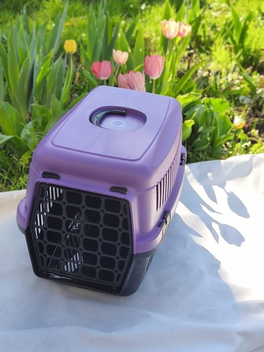 Nowy fioletowy transporter dla kota psa królika świnki morskiej do 15