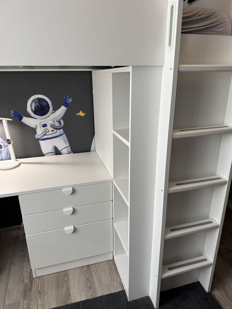 Łóżko pietrowe ikea Smastad kupione  2024 białe 90x200