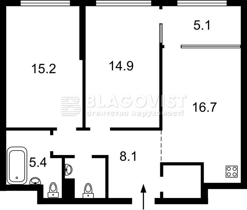БЕЗ % 2к 16п 71м  Дніпровська наб., 15ж, Great, Дарницький район