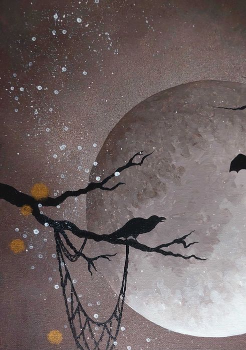 Halloween obraz ręcznie malowany