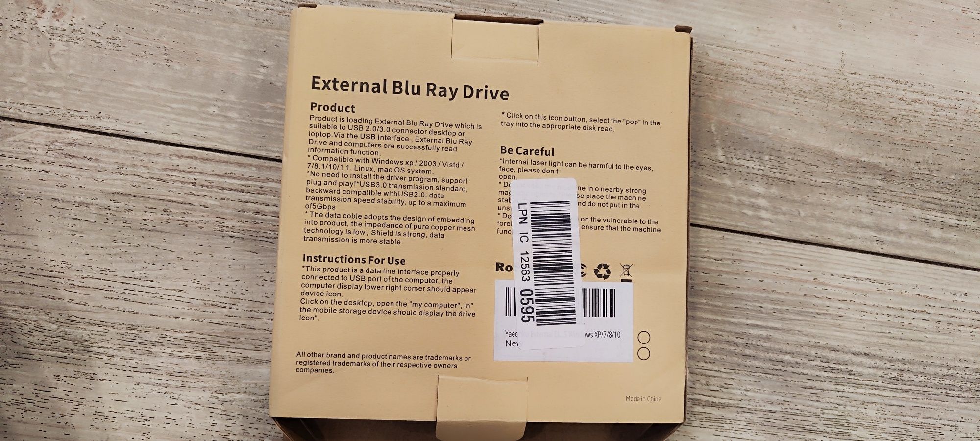 Blu Ray Зовнішній дисковод USB 3.0 + Type-C для читання/запису дисків