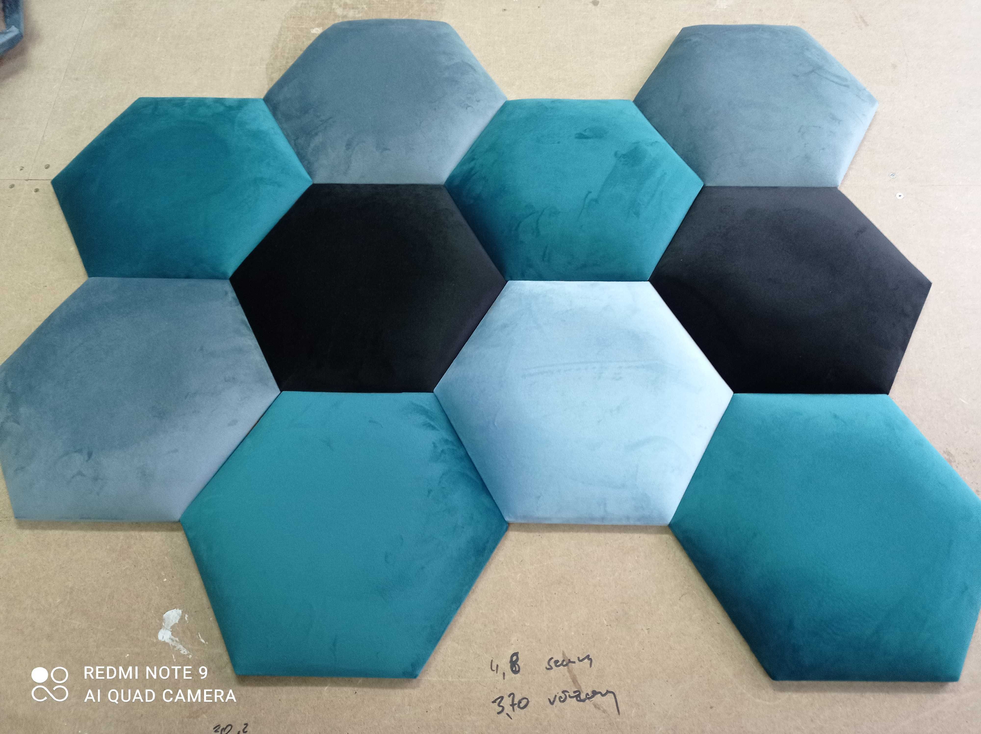 Heksagon Panele ścienne tapicerowane wnęki sypialnie na wymiar