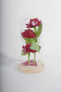 Róża w szkle z lampkami LED idealny prezent  DZIEŃ MAMY baterie GRATIS