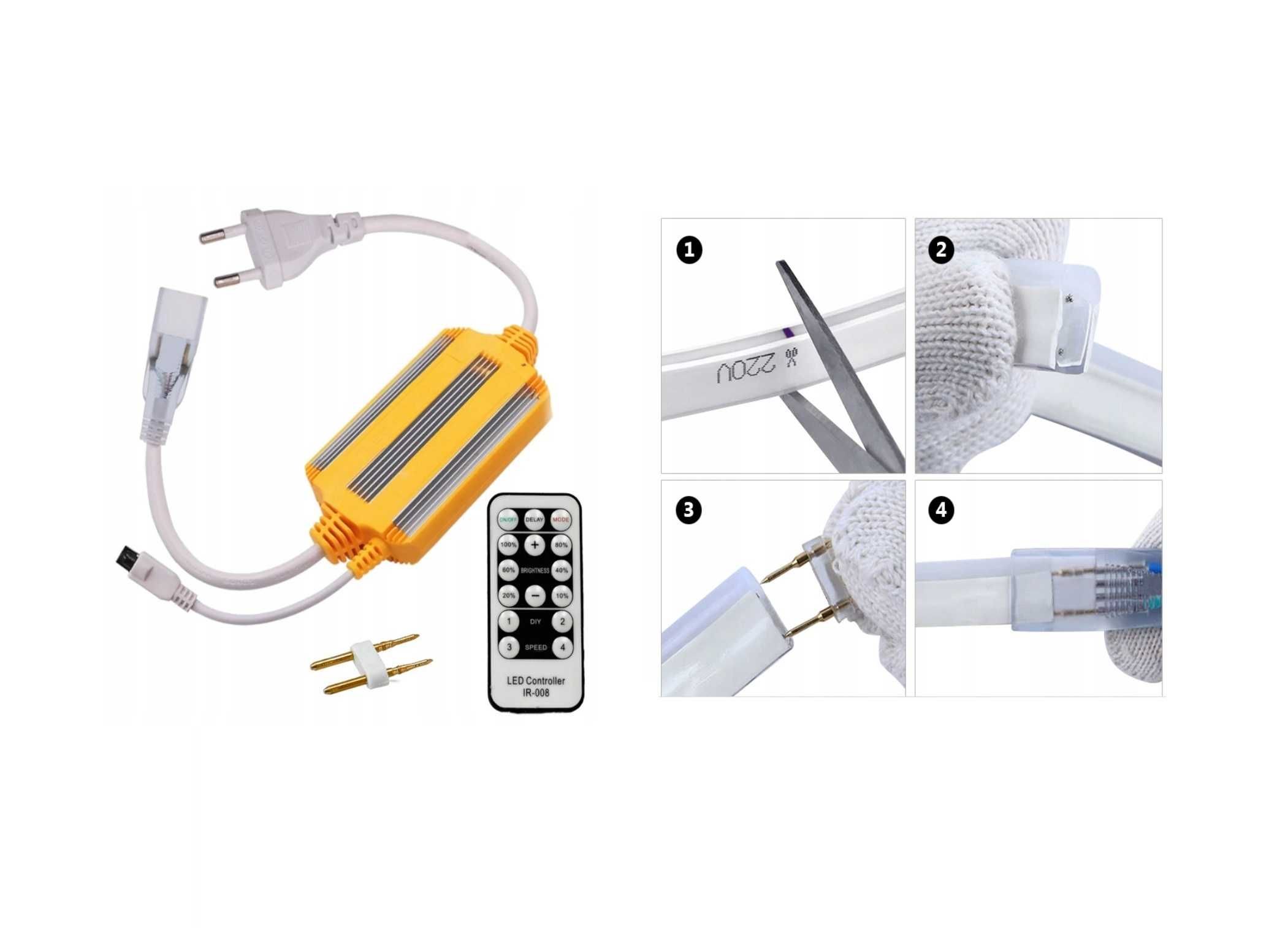 Stabilizator Zasilacz do taśm LED SMD NEON IP67 2 PIN 4PIN 1500W 230V