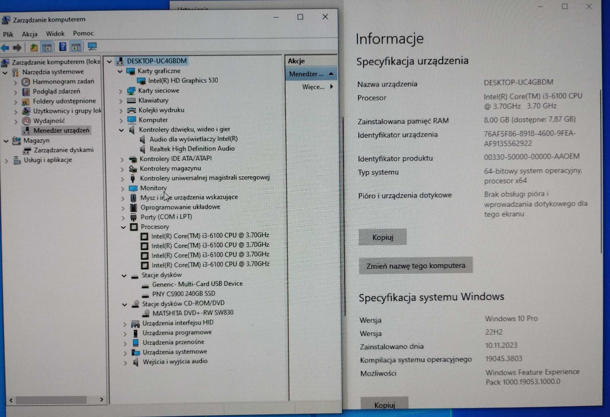 Komp DELL Vostro 270S (Asus ITX, i3-6100, 8gb, SSD240, WiFi, W10pro)