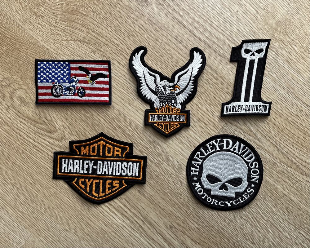 Zestaw naszywek 5 sztuk Harley Davidson ozdobne