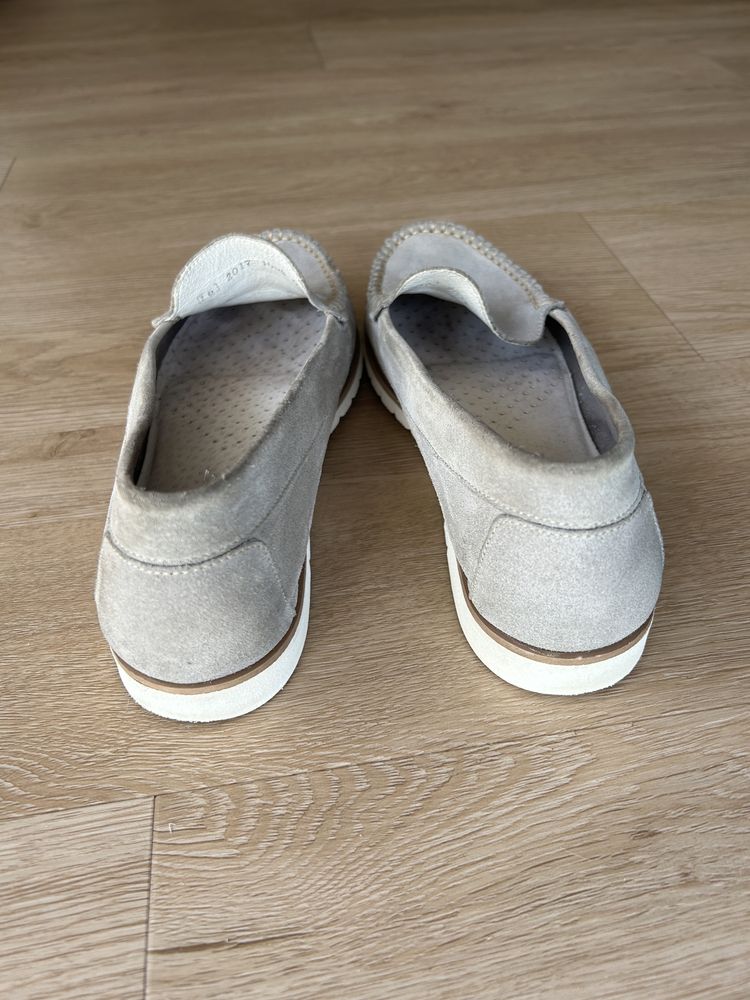 Skorzane espadryle szare 39