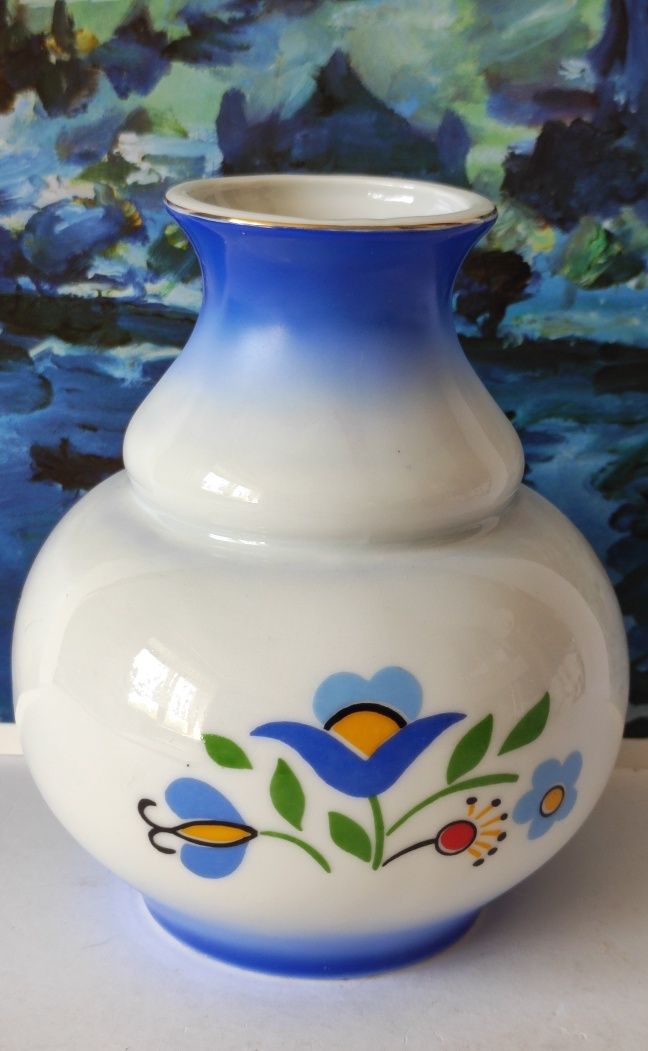 Piękna stara porcelana wazon Lubiana