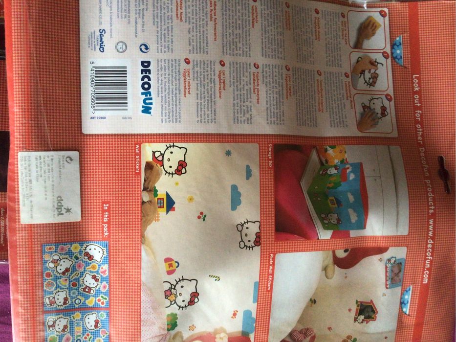 Hello Kitty decoração de parede - brilha no escuro