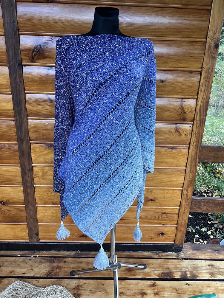 Chusta Baba Shawl na szydelku, rękodzieło , Handmade