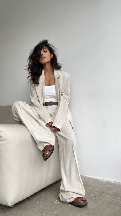 Костюм женский брюки классический  топ пиджак брючный zara el milas