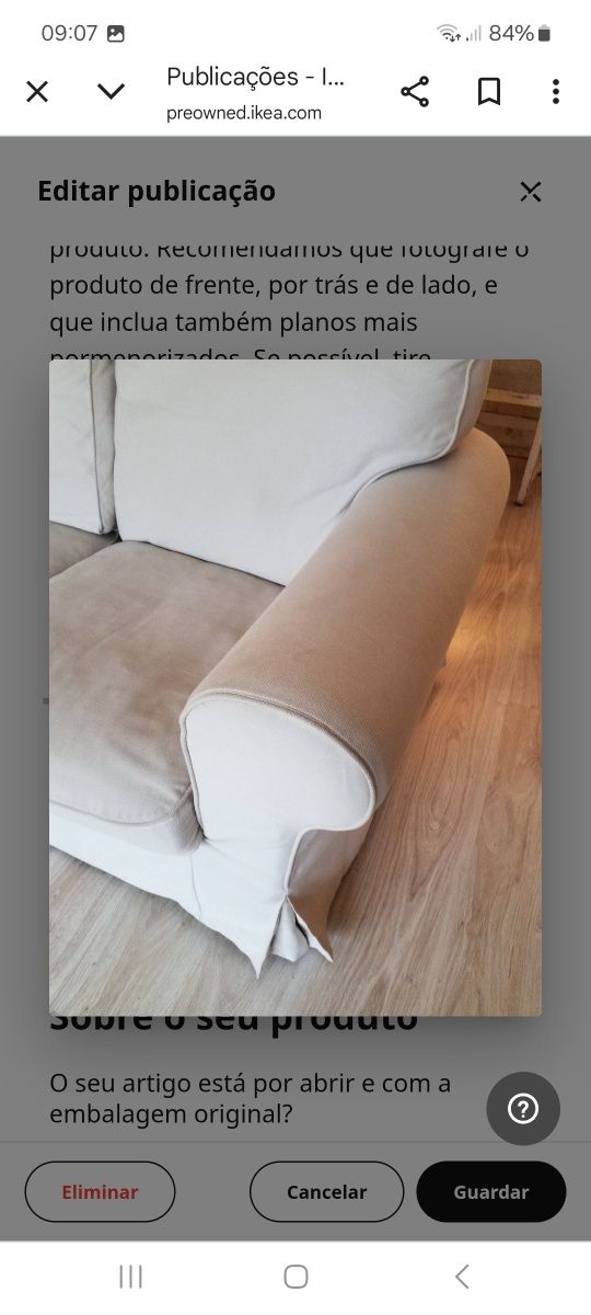 Sofá 3 lugares ikea