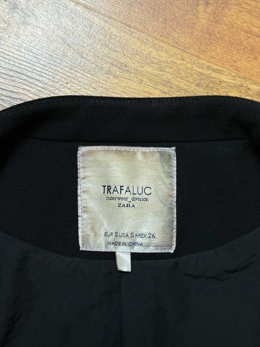 Żakiet kurtka marynarka czarna elegancka z zamkami Zara Trafaluc S 36