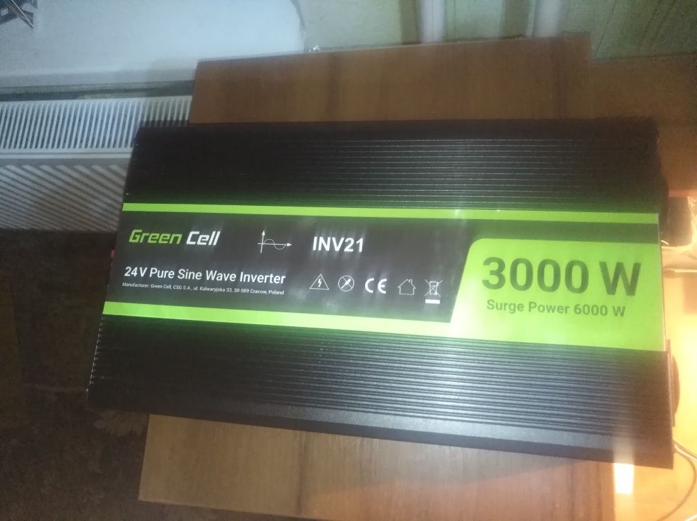 Инвертор GREEN CELL 3000/6000Ватт 24в/220в ,преобразователь напряжения