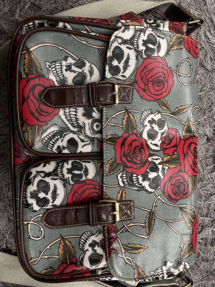 Сумка типу Ed hardy з черепами та розами Архив opium sk8 y2k ретро rap