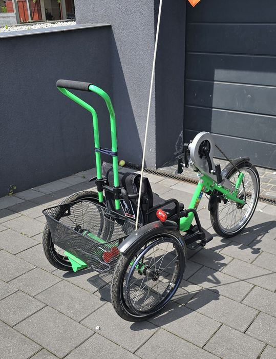 Rower trójkołowy dla niepełnosprawnych napęd ręczny GTM Blackbird Juni