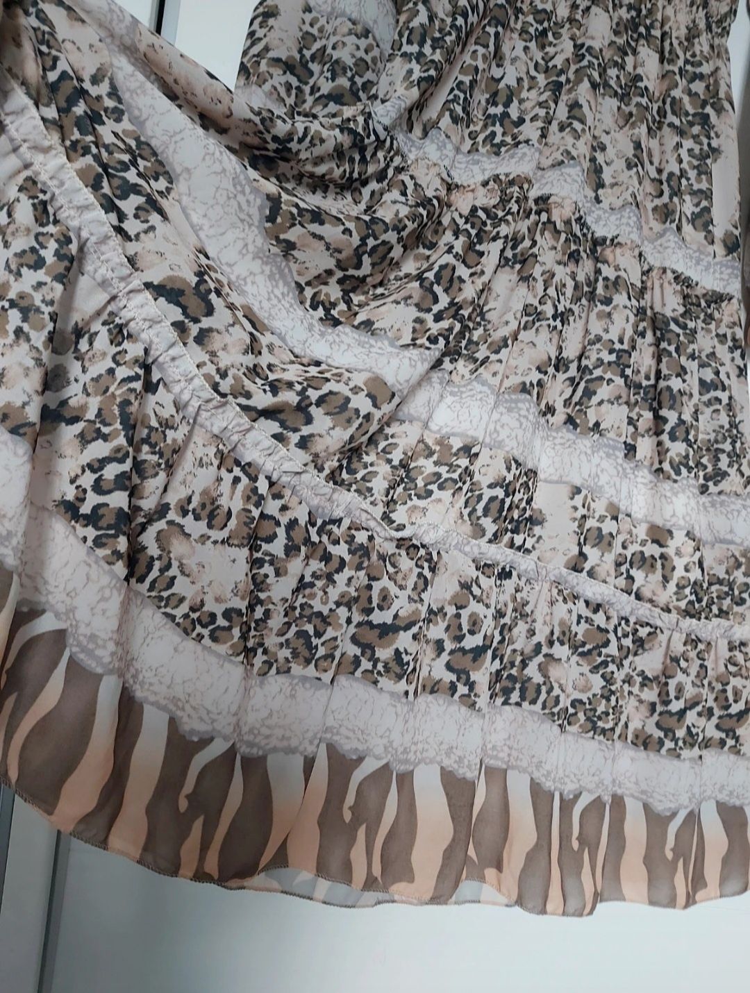 Włoska wzorzysta długa sukienka boho r.Uniwersalny