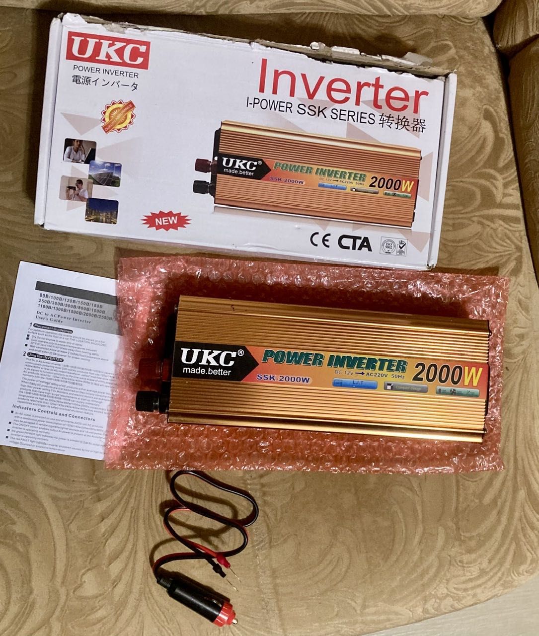 Інвертор 12-220V 2000W.
Преобразователь напряжения