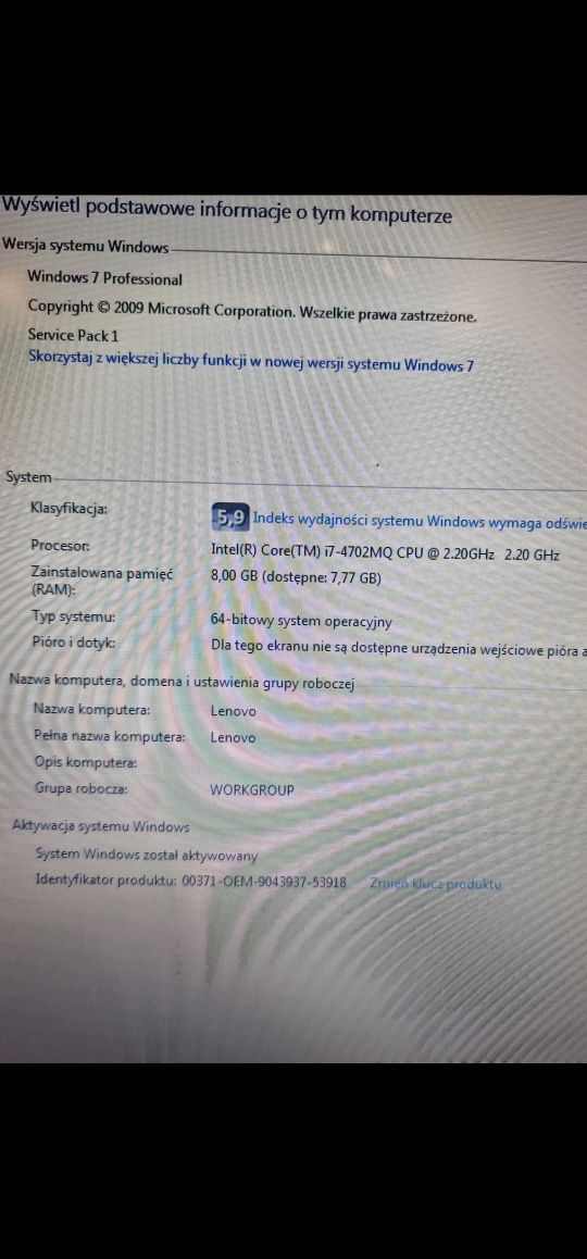 Laptop Lenovo G710 17,3 I7 8GB GT720M