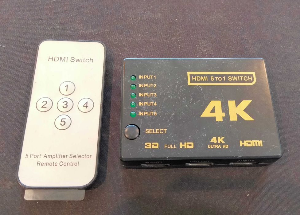 SWITCH HDMI - 5 Portas 4K c/ comando - CABLEXPERT