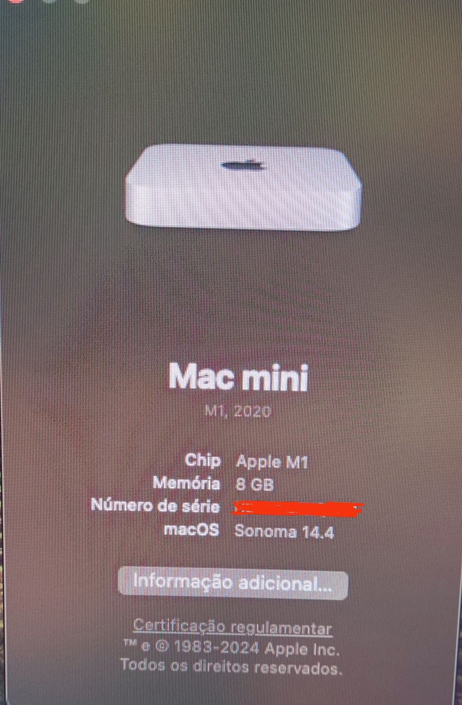 Mac mini (Novembro 2020) M1 3,2 GHz - SSD 256 GB - 8GB