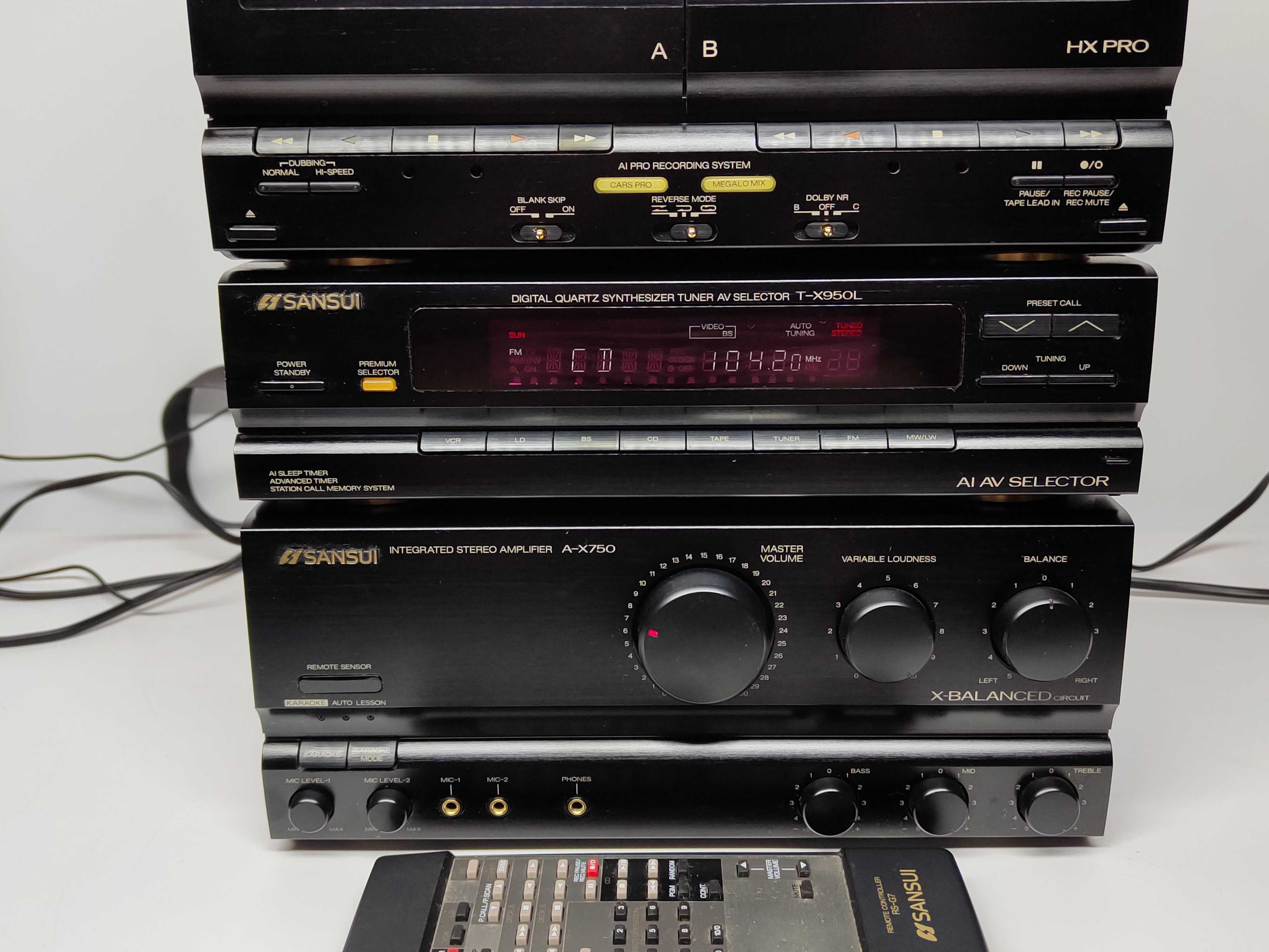 SANSUI A-X750 wieża stereo z pilotem