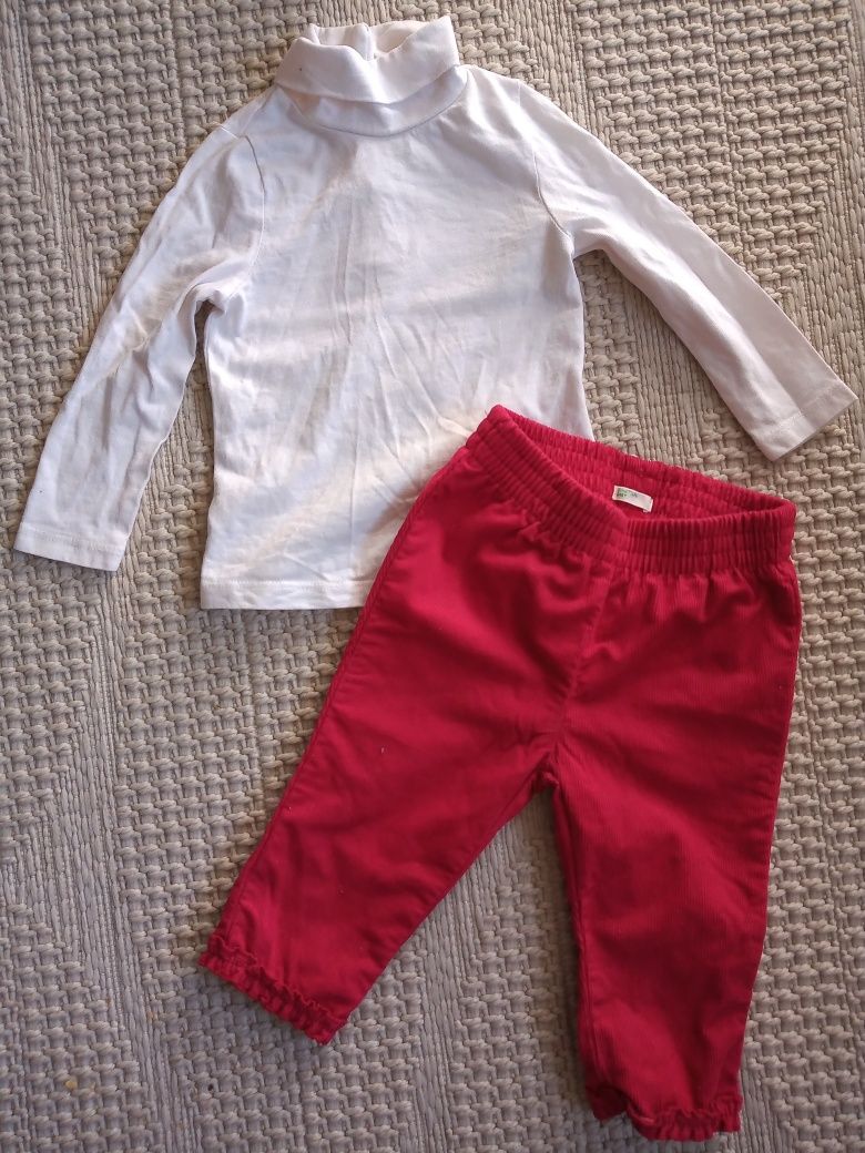 Spodnie, bluzki i sukienki ogrodniczki r. 68, ubranka dla dziewczynki