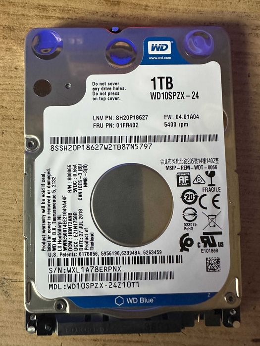 Жесткий диск Western Digital Blue 1TB 5400rpm 128MB WD10SPZX