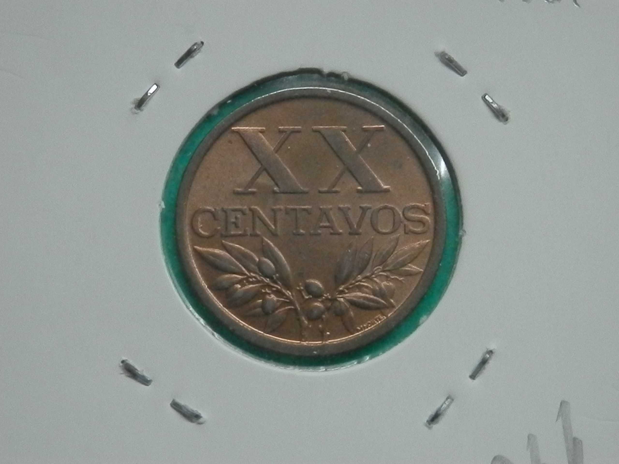 904 - República: XX centavos 1961 bronze, por 5,00