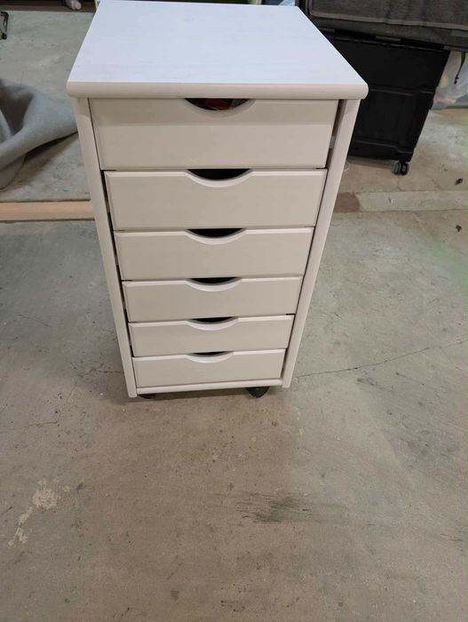 Inter Link – szafka na kółkach ,z 6 szufladami, szafka biurowy biała