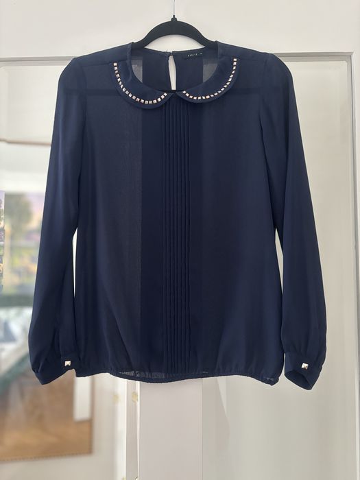 MOHITO granatowa bluzka z nitami r. 34 / 36