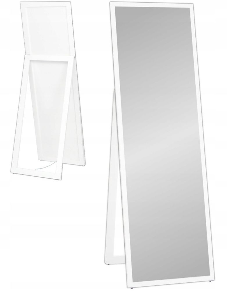 Lustro Stojące 170x50 cm Duże Jakość Premium Wąska Rama Biała Czarna