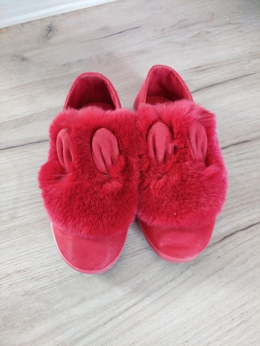 Czerwone zamszowe trampki dziewczęce króliczki 30