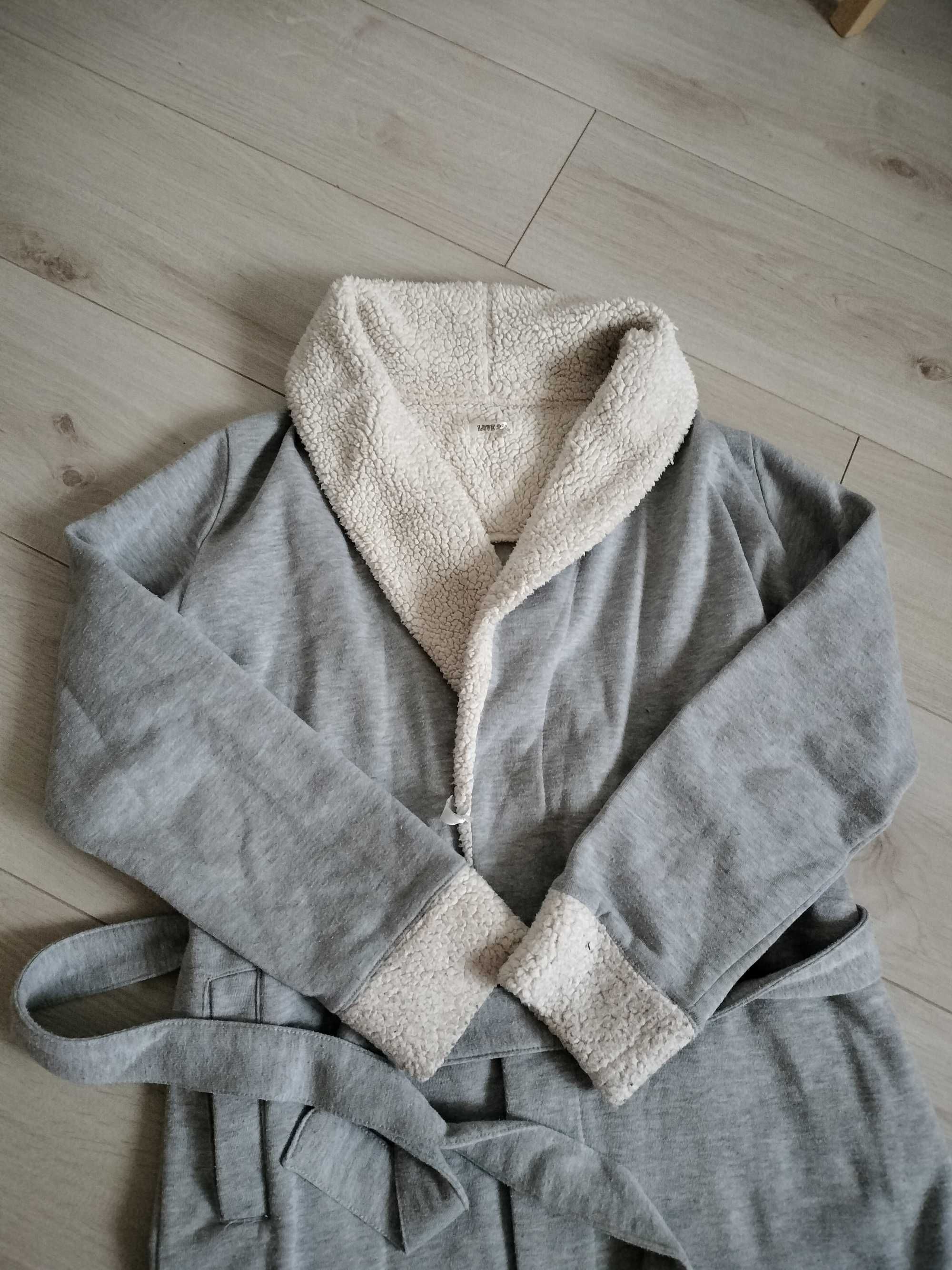 Szlafrok siwy szary damski S M