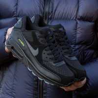 Кросівки Nike Air Max 90 black green | Кроссовки найк плюс чорні