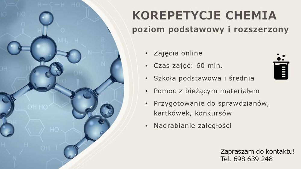 Korepetycje Chemia online dr chemii