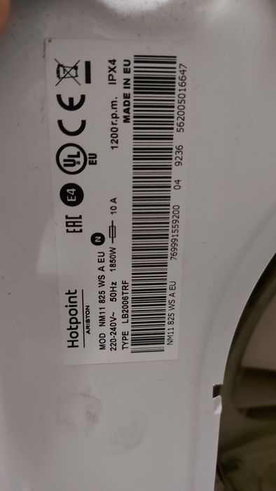 Peças Ariston Hotpoint NM11 825 WS A EU