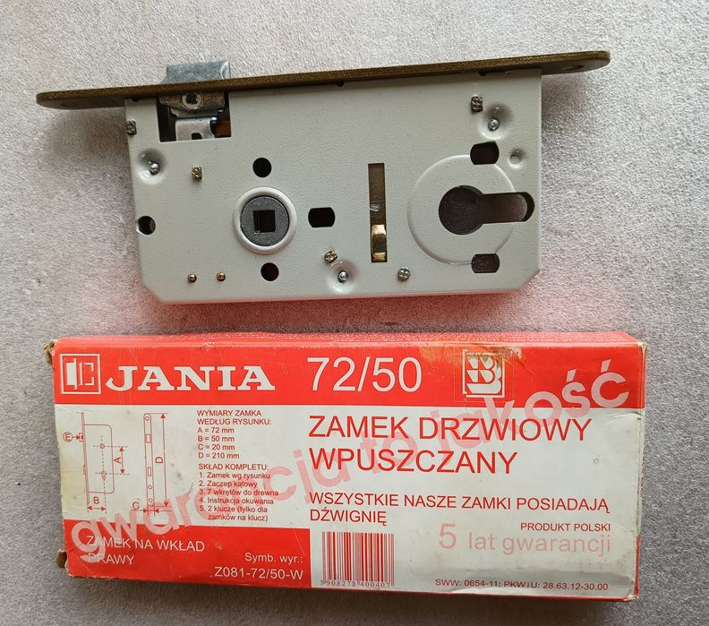 Zamek drzwiowy wpuszczany dwa sztuk 72/50 nowy JANIA