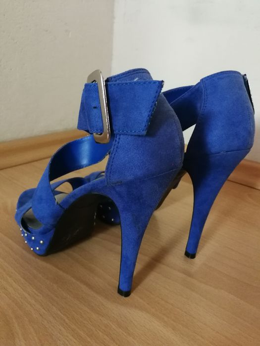 NOWE Szpiki New Look 38 kobaltowe platformy niebieskie chabrowe