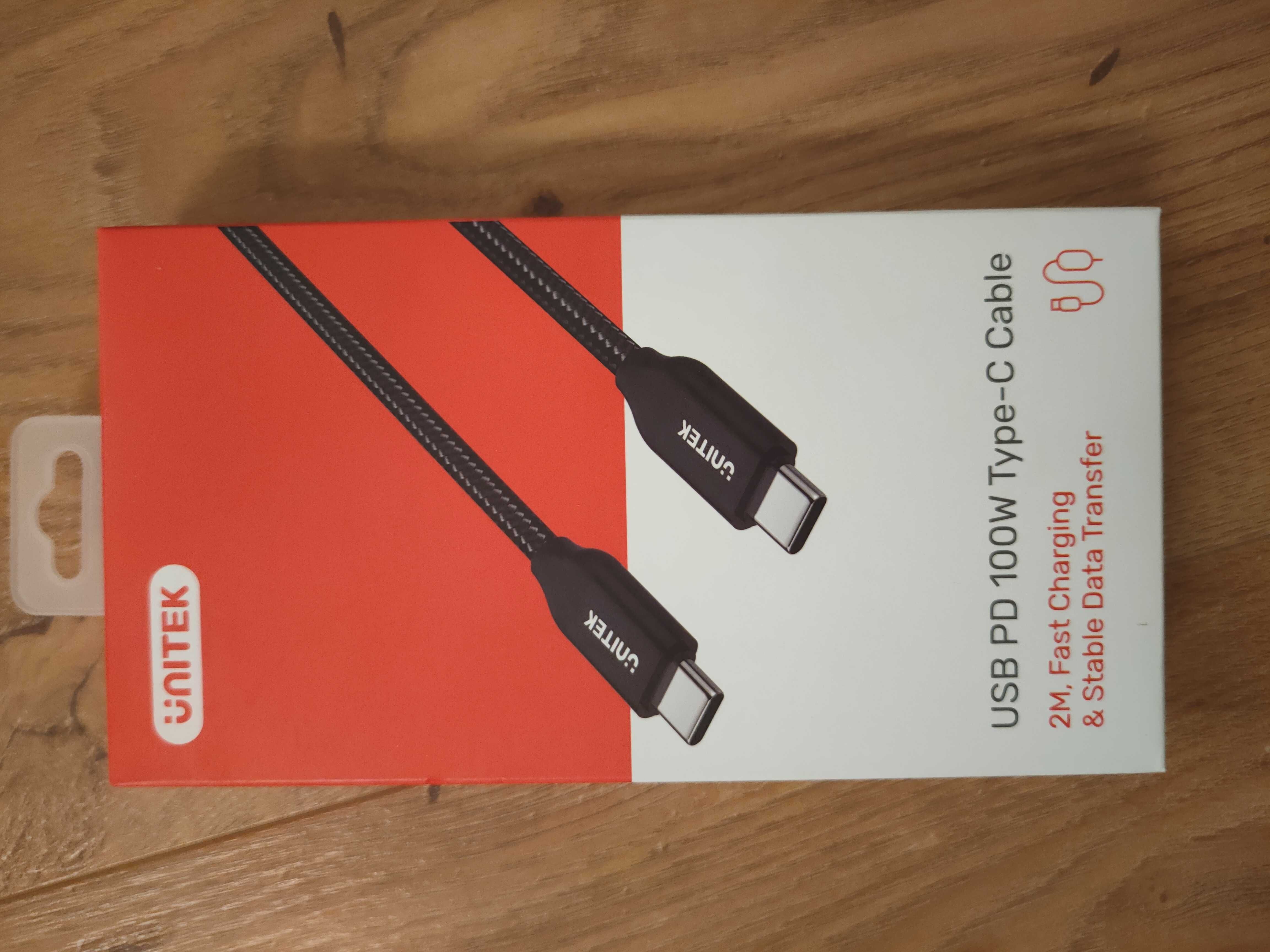 Kabel Unitek USB-C do USB-C PD power delivery 100W 2m Markowy NOWY
