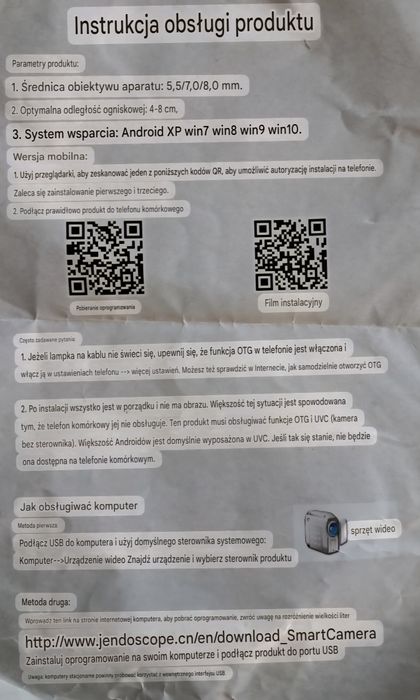 Kamera endoskopowa do smartfona lub komputera. TANIO!