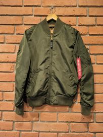 Kurtka Bomberka Alpha Industries Małe Logo Zielona Wiosenna Przejściow